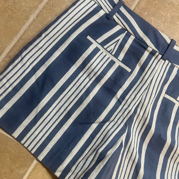10 Ann Taylor nwt blue and white stripe chino shorts - Picture 5 of 5